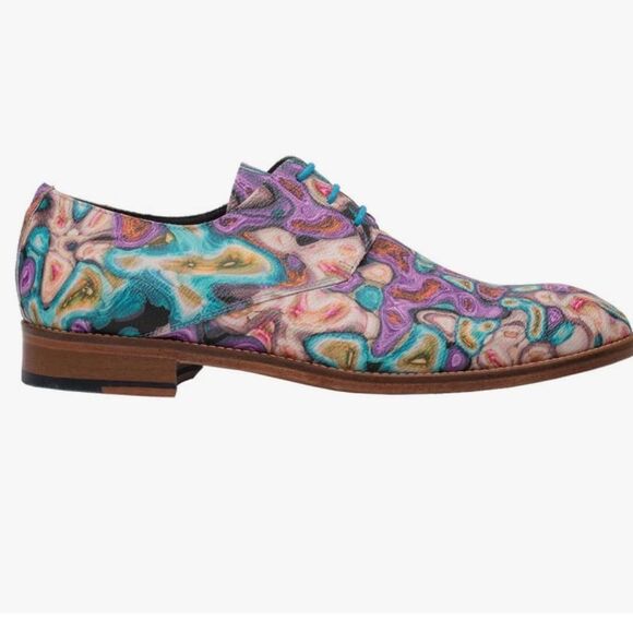 Mascolori Men's Oxford Multicolored Size 44Euro 12US Made In Portugal New In Box - Picture 2 of 10